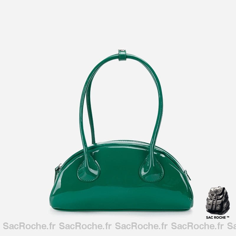 Sac Main Verni Femme Rose Vert / 27X13X9Cm À