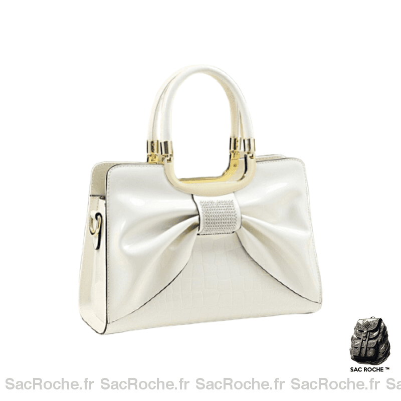 Sac Main Vernis Femme Blanc À