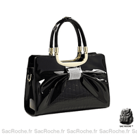 Sac Main Vernis Femme - modèle Noir - Sac Roche ™
