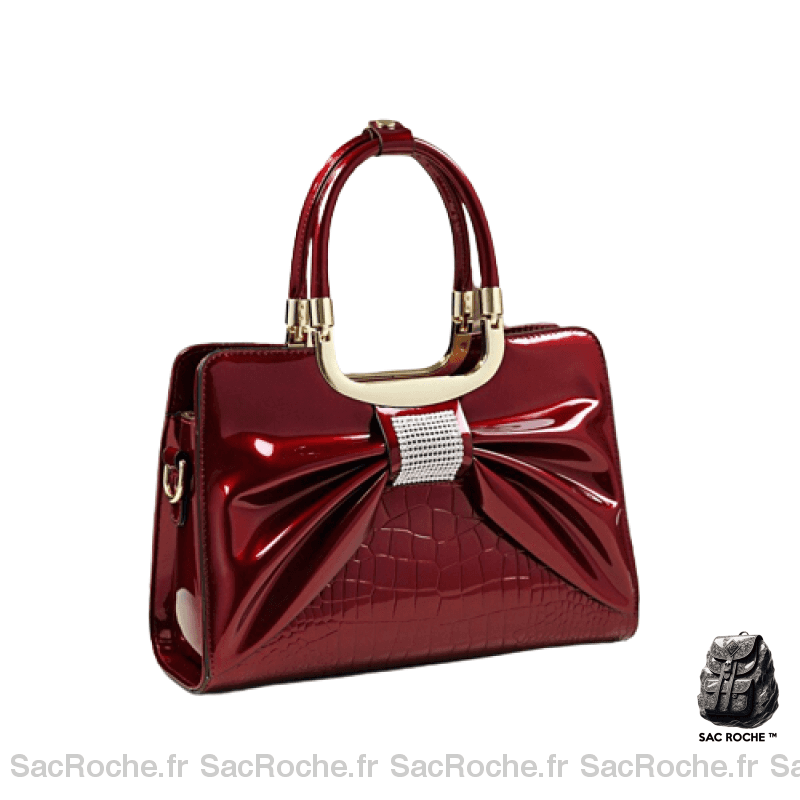 Sac Main Vernis Femme Rouge À