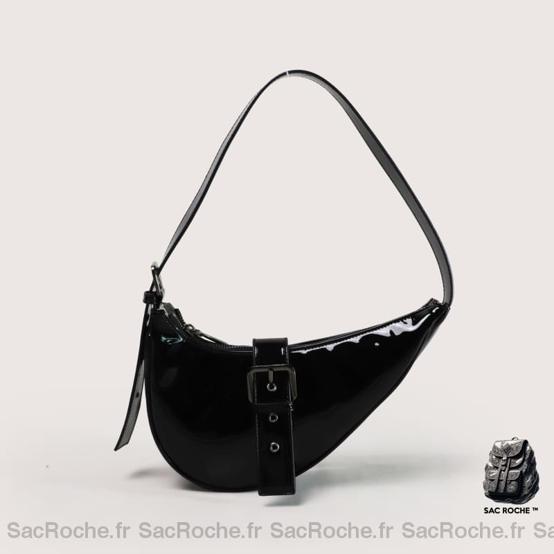 Sac Main Vernis Noir Femme Brillant À