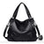 Sac Main Ville Femme Cuire - modèle Noir / 36cm x 14cm x 28cm - Sac Roche ™