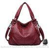 Sac Main Ville Femme Cuire Rouge / 36Cm X 14Cm 28Cm À