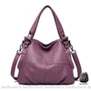 Sac Main Ville Femme Cuire Violet / 36Cm X 14Cm 28Cm À
