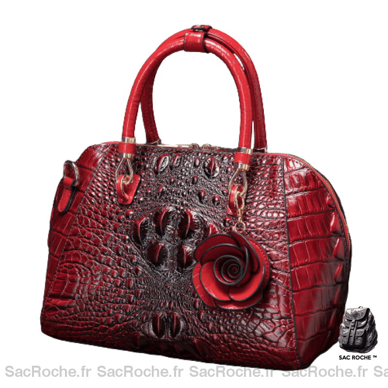 Sac Main Vintage Femme Bordeaux À