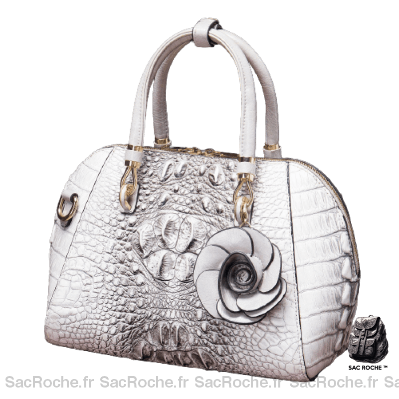 Sac Main Vintage Femme Gris Clair À