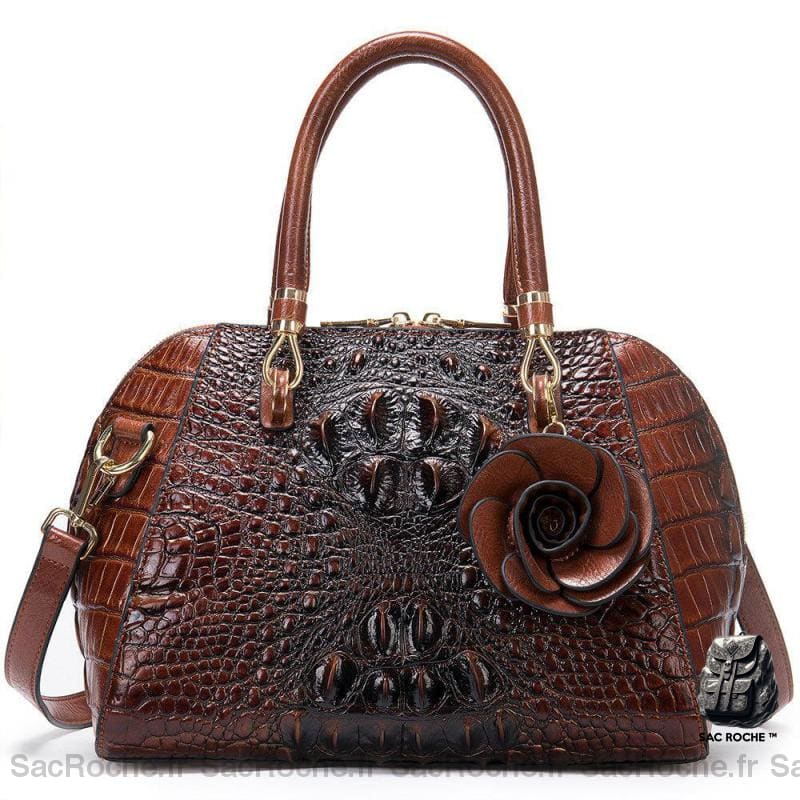 Sac Main Vintage Femme Marron À