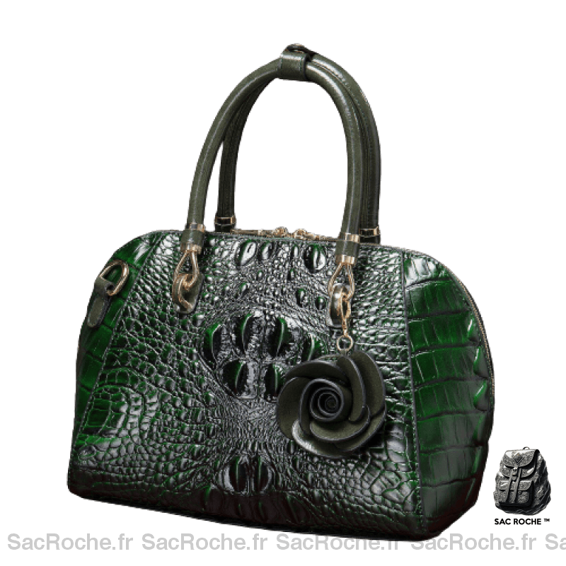 Sac Main Vintage Femme Vert À