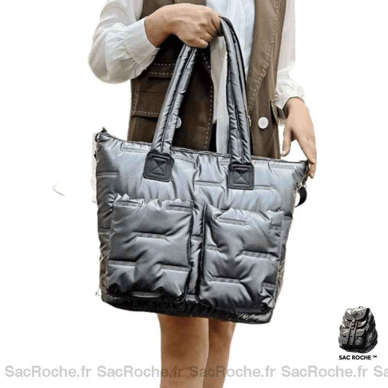 Sac Main Voyage Femme Noir Perfect Gris / 35X14X32Cm À