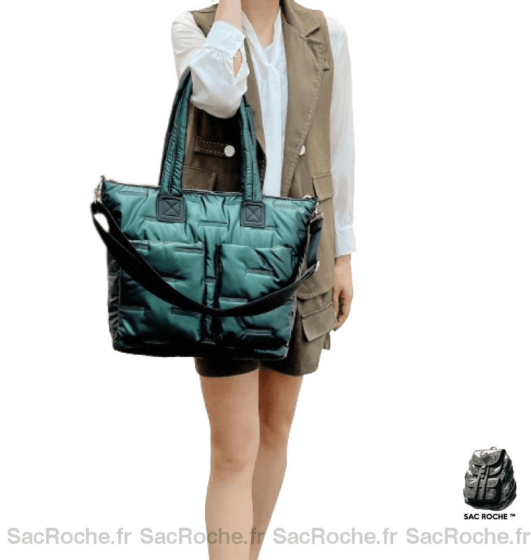 Sac Main Voyage Femme Noir Perfect Vert / 35X14X32Cm À