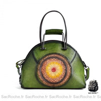 Sac Mains Cuir Femme - modèle Vert - Sac Roche ™