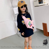 Sac Maternelle petit dinosaure enfant - modèle Rose - Sac Roche ™