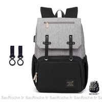 Sac maternité nappy maman - modèle Gris - Sac Roche ™