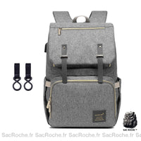 Sac maternité nappy maman - modèle gris-fonce - Sac Roche ™
