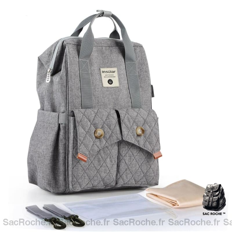 Sac de maternité à la mode pour maman - Gris - Couche Sac à langer