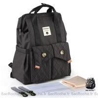 Sac maternité tendance maman - modèle Noir - Sac Roche ™