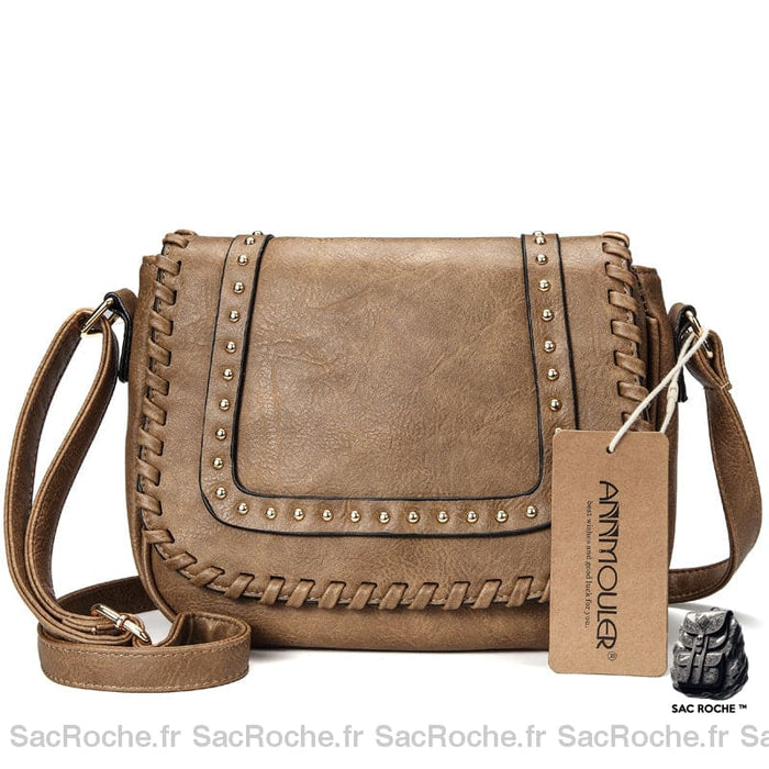 Sac Messager Cuir Bandoulière Caractéristiques Principales Beige Sac À Main Femme