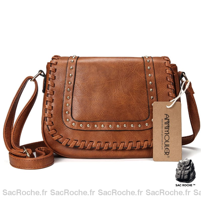 Sac Messager Cuir Bandoulière Caractéristiques Principales Marron Clair Sac À Main Femme