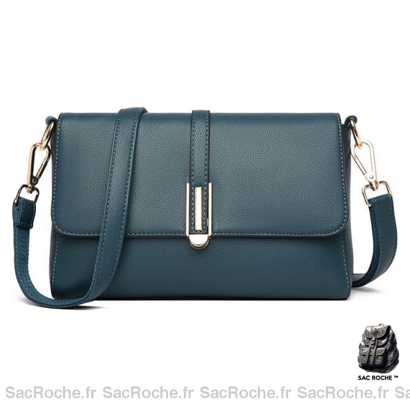 Sac Messager Femme Rétro Chic Bleu Sac À Main Femme