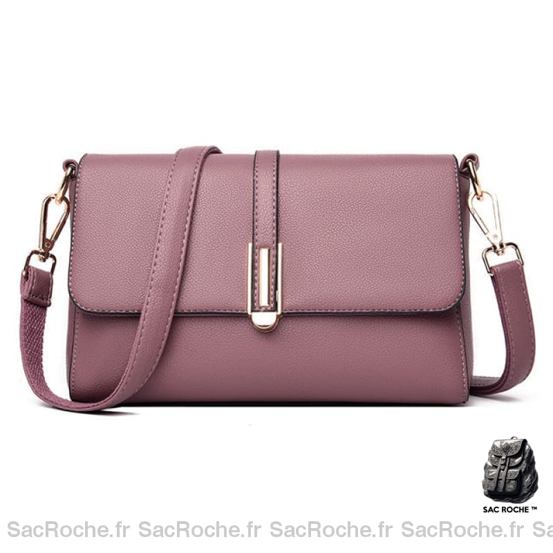 Sac Messager Femme Rétro Chic Mauve Sac À Main Femme