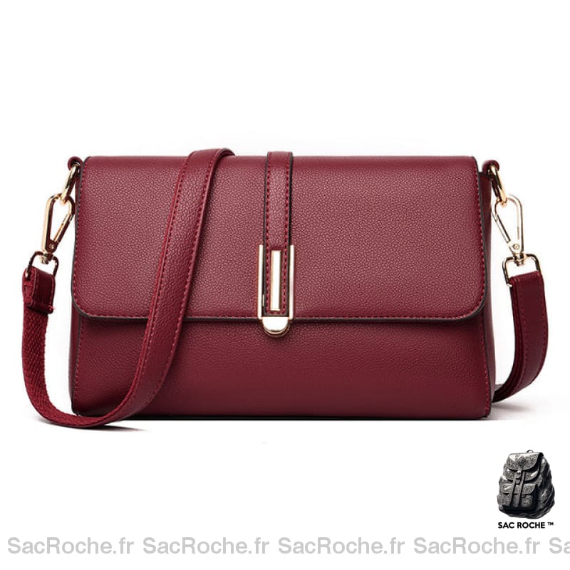 Sac Messager Femme Rétro Chic Rouge Sac À Main Femme