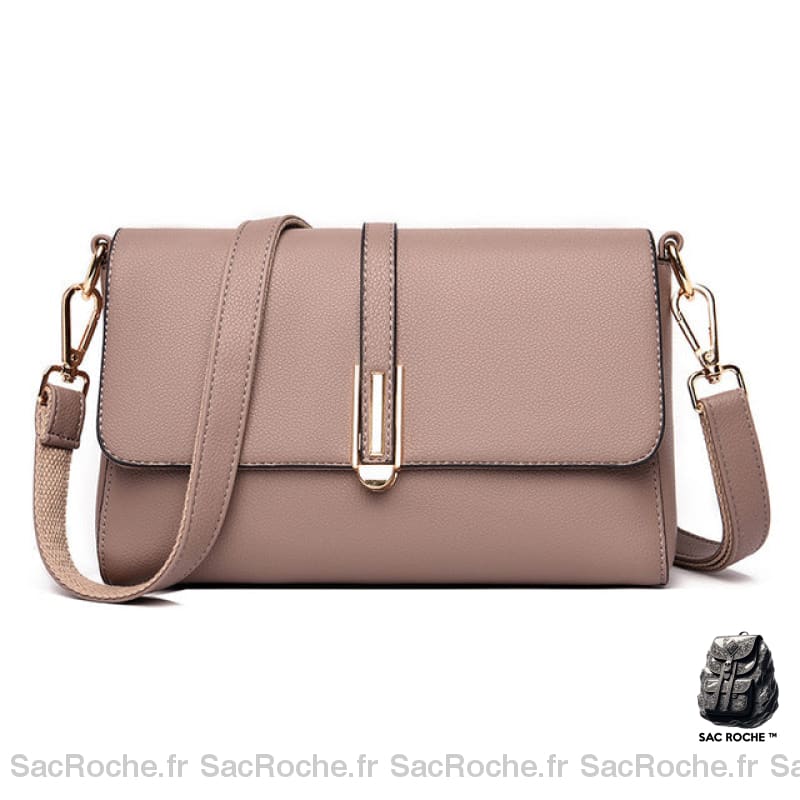 Sac Messager Femme Rétro Chic Taupe Sac À Main Femme