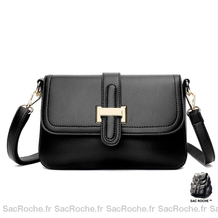 Sac Noir Cuir Besace Femme