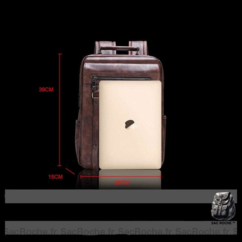Sac Ordinateur Cuir Synthétique Grande Capacité À Dos Homme
