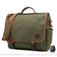 Sac Ordinateur Vintage Bandoulière - modèle Vert - Sac Roche ™