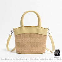 Sac Osier Femme - modèle Jaune / 19x8x14cm - Sac Roche ™