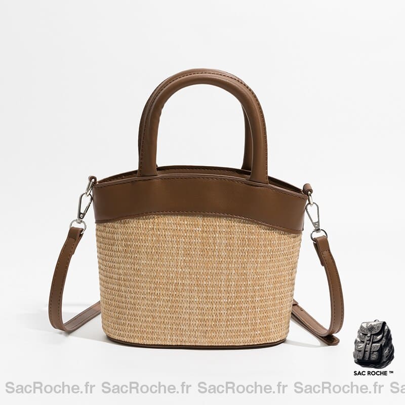 Sac Osier Femme Marron / 19X8X14Cm À Main
