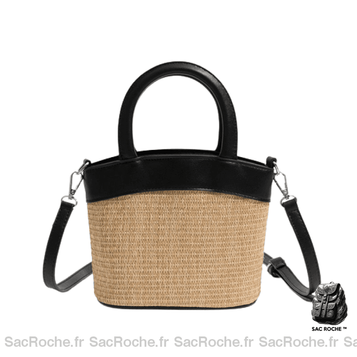 Sac Osier Femme Noir / 19X8X14Cm À Main