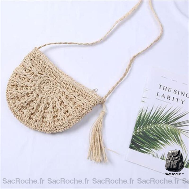 Sac Paille Femme Demi-Rond À Dos