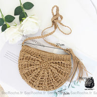 Sac paille femme demi-rond - Sac Roche ™