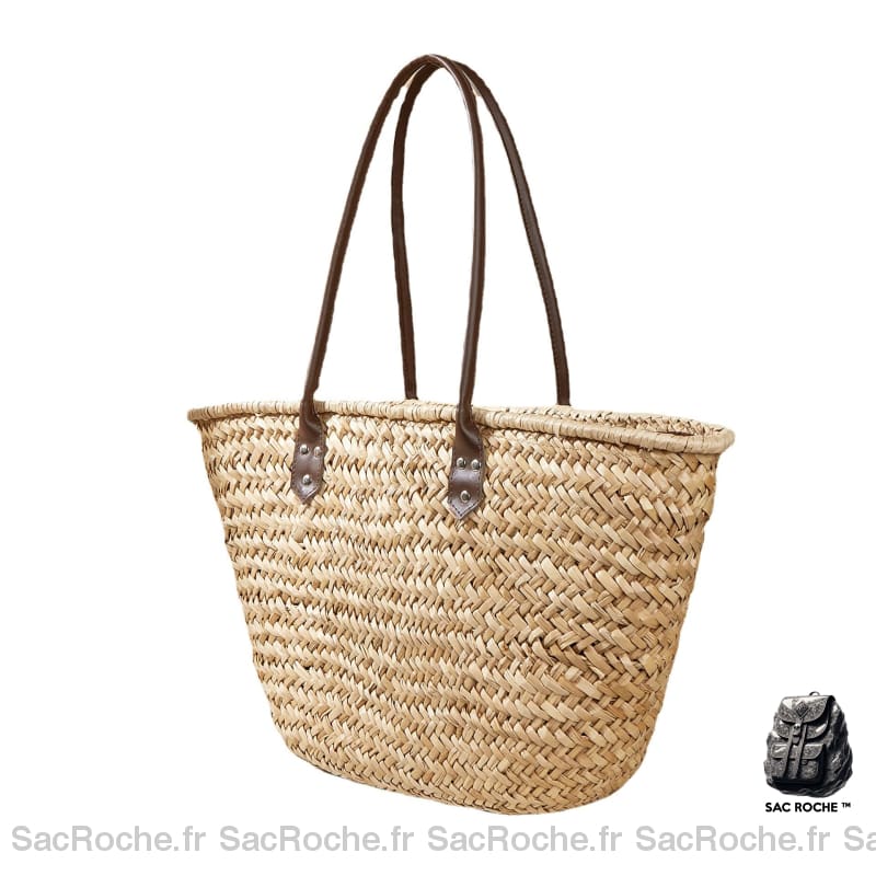 Sac Paille Femme Élégant. Beige À Main