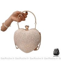 Sac Paillettes Femme Main Étincelant Rose / 17Cm X 12Cm 7Cm À