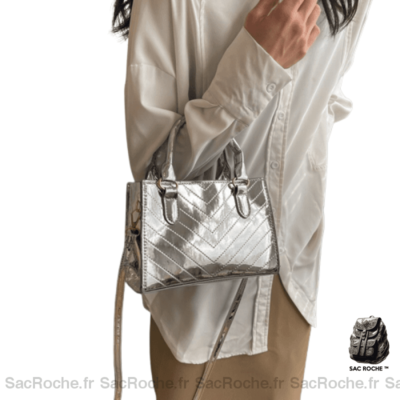 Sac Pas Cher Besace Femme Argenté Besace Femme