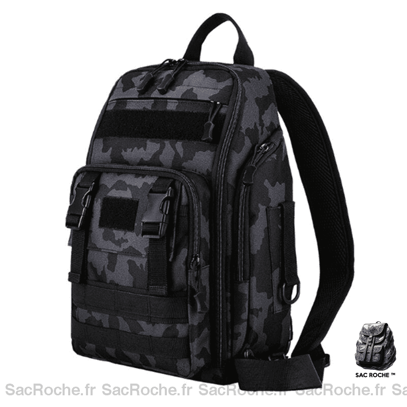 Sac à dos pour matériel de pêche - Noir militaire - Faire de la pêche Canne à pêche