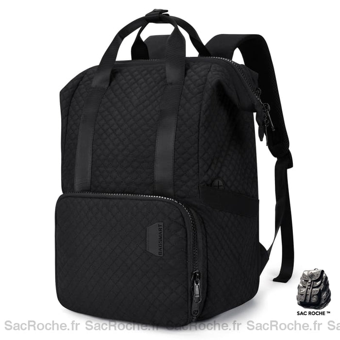 Sac à dos de pique-nique isotherme pour famille noir avec un fond blanc