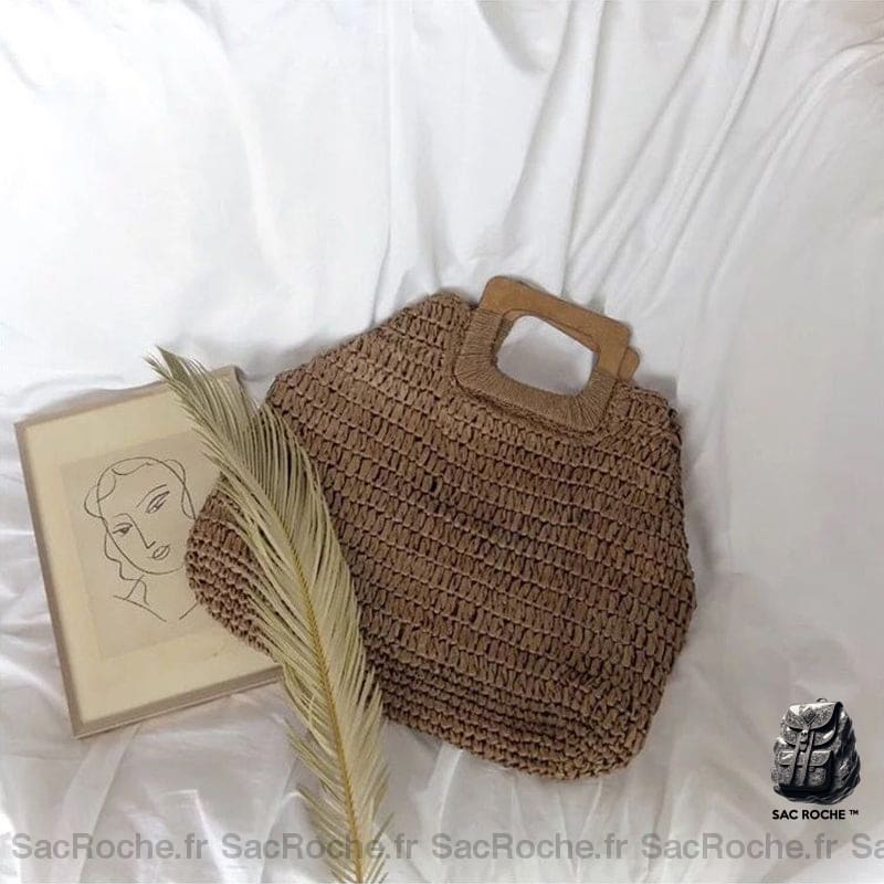 Sac Plage Femme Paille À Dos