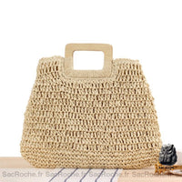 Sac plage femme paille - modèle Beige - Sac Roche ™