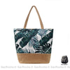 Sac de plage à fleurs bandoulière pour femme marron et feuille vert