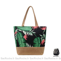 Sac plage fleurs femme bandoulière - modèle Noir - Sac Roche ™