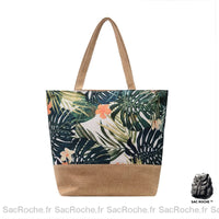 Sac plage fleurs femme bandoulière - modèle Vert - Sac Roche ™
