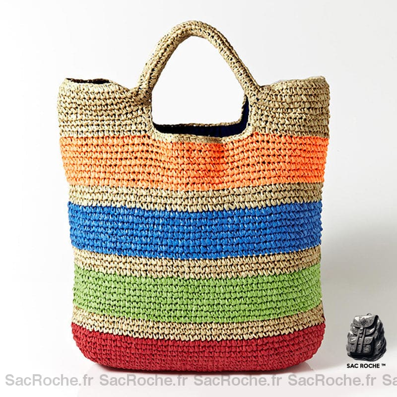 Sac Plage Lin Tissé Artisanal - Grand Format Sac À Main Femme