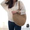 Sac Plage Paille Rond Femme À Dos