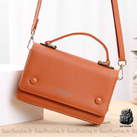 Sac Portefeuille Femme Simili Cuir - modèle Marron - Sac Roche ™