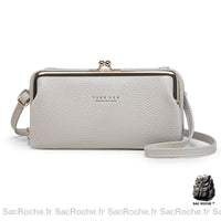 Sac Portefeuille Femme Style Rétro - Élégant et Pratique - modèle Gris - Sac Roche ™