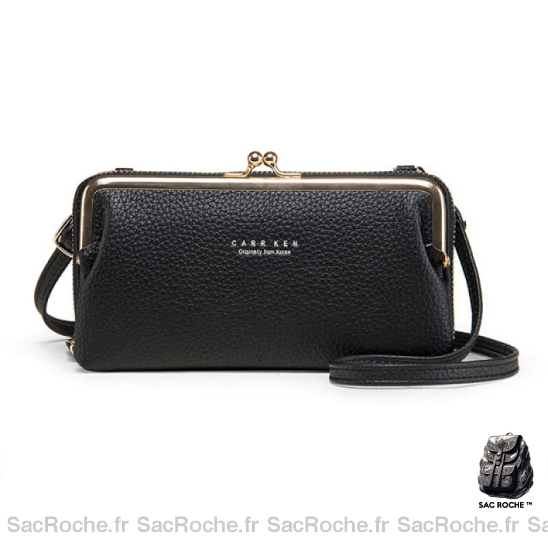 Sac Portefeuille Femme Style Rétro - Élégant Et Pratique Noir Portefeuille Femme
