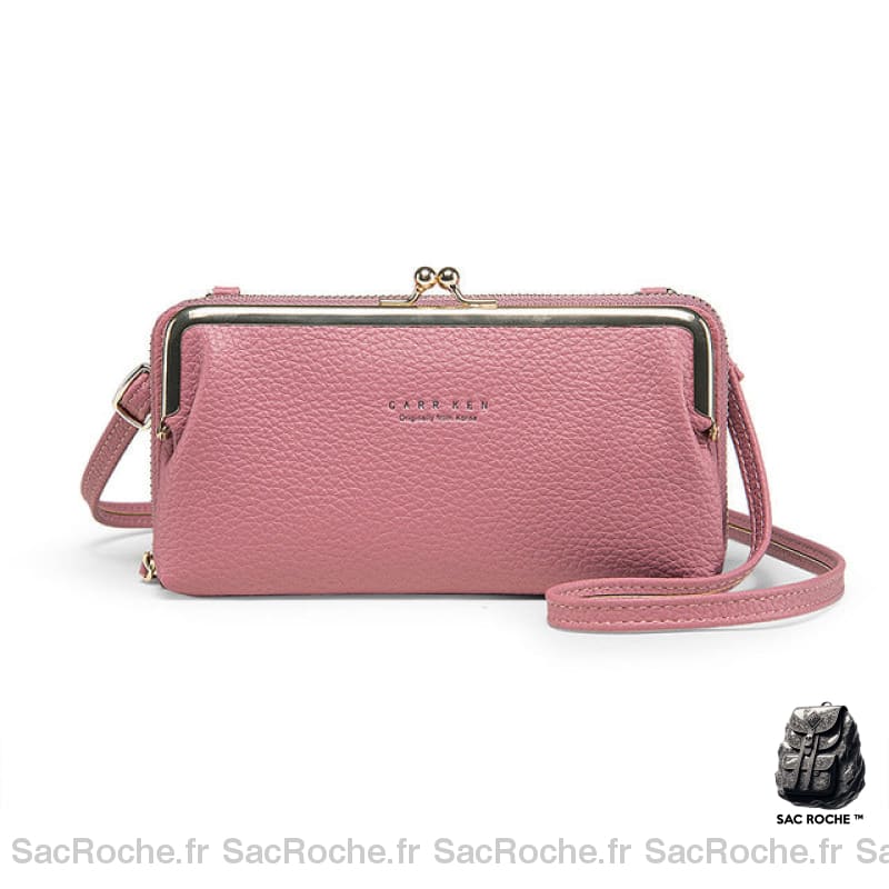 Sac Portefeuille Femme Style Rétro - Élégant Et Pratique Rose Foncé Portefeuille Femme